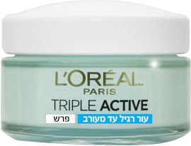 L'OREAL PARIS TRIPLE ACTIVE קרם לחות לפנים במרקם ג'ל לעור רגיל עד מעורב 50 מ"ל
