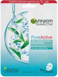 GARNIER PURE ACTIVE TISSUE MASK מסכת בד